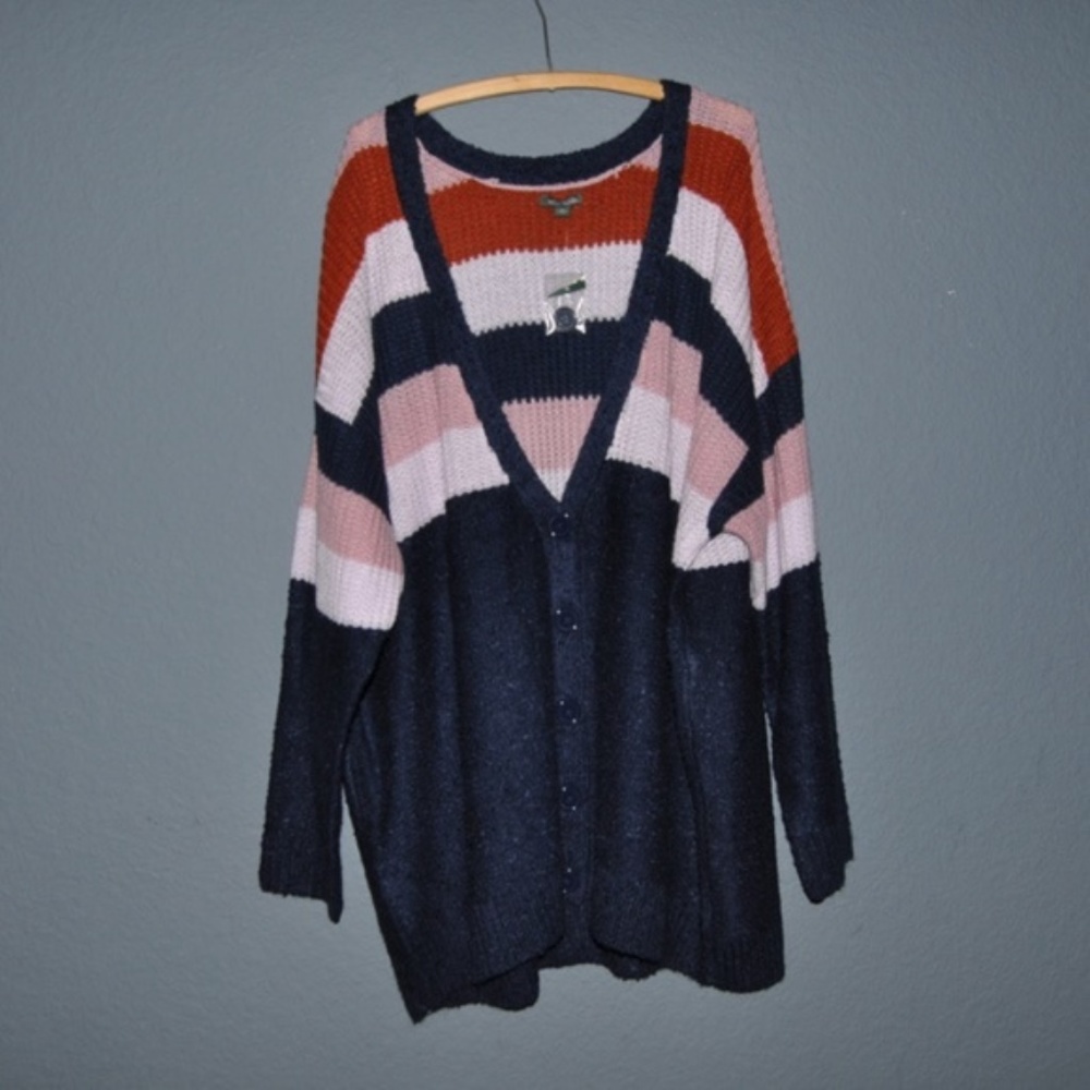 New WILD FABLE Striped Button Front Cardigan - Picture 4 of 8